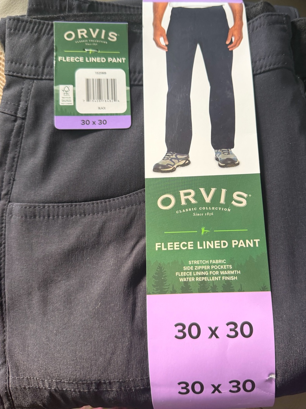 Orvis Men’s Fleece-Lined Relaxed Jeans - Navy Blue